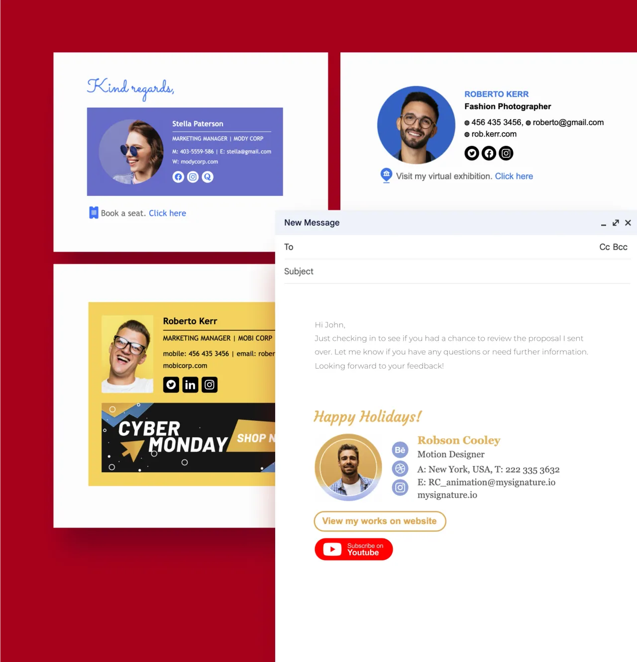 Consultez les modèles de signatures d'email pour vous en inspirer