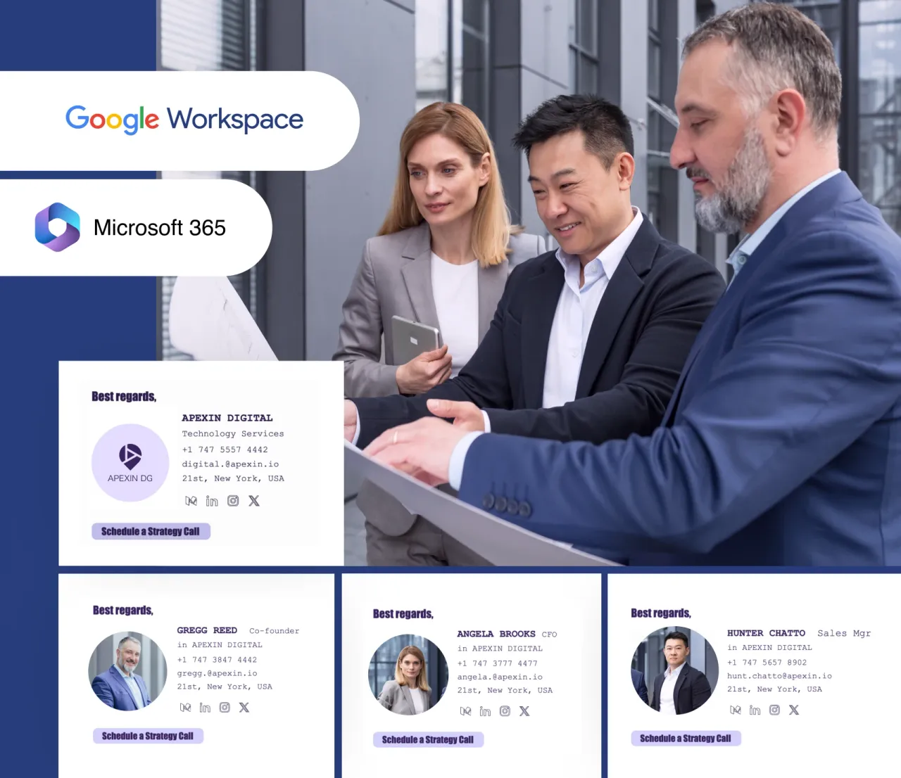 Gestionnaire de signatures d’email pour Google Workspace et Office 365
