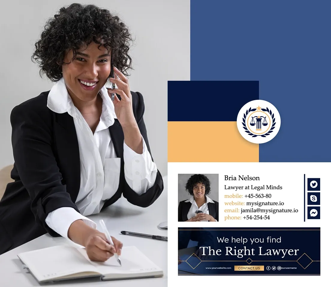 Modèles de signatures d’e-mail professionnelles pour avocats et cabinets d’avocats
