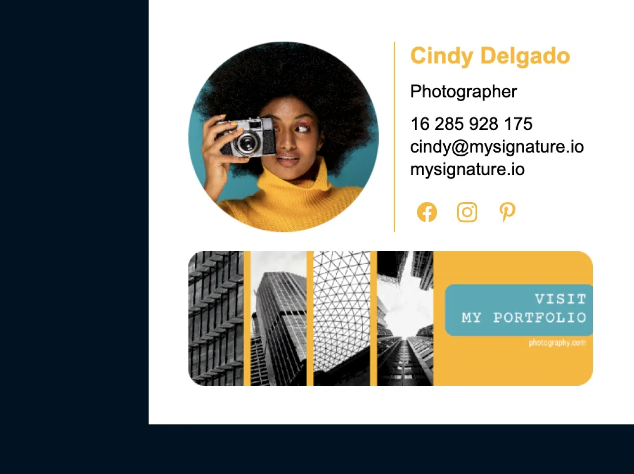 Créez une signature d'email pour photographe en 5 minutes ou moins
