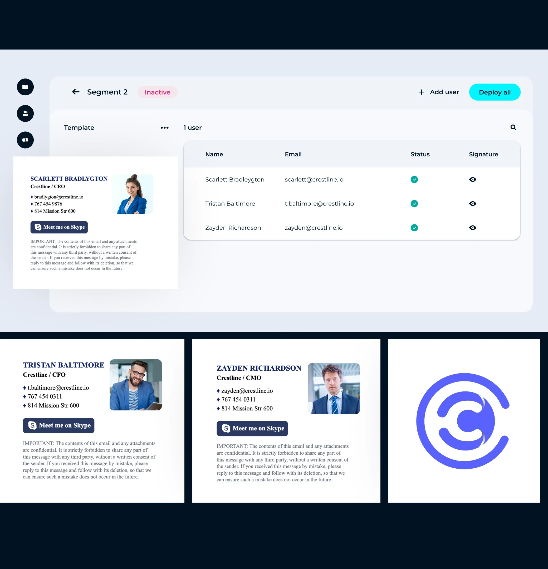 Gérer facilement les signatures de tous les employés de l'organisation