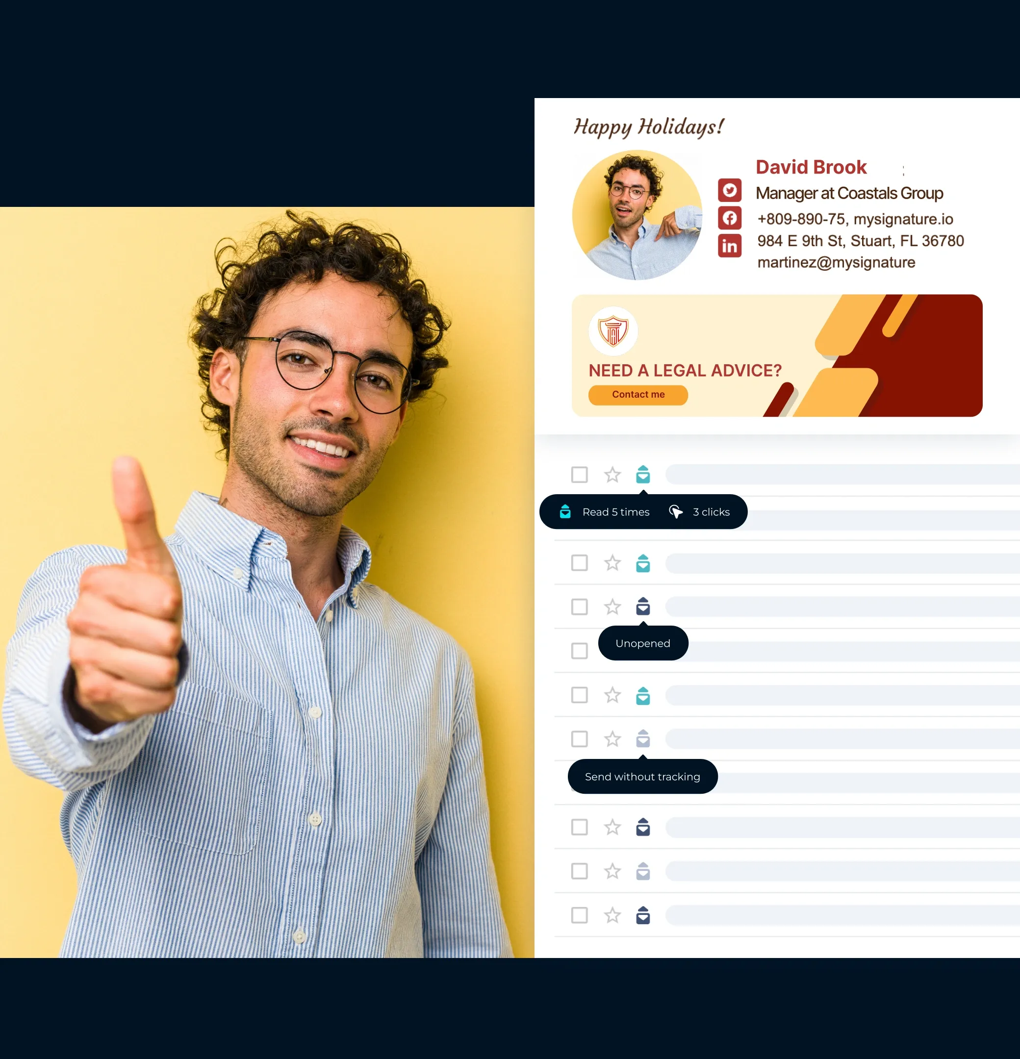 Solution tout-en-un avec fonctionnalité de suivi des courriels