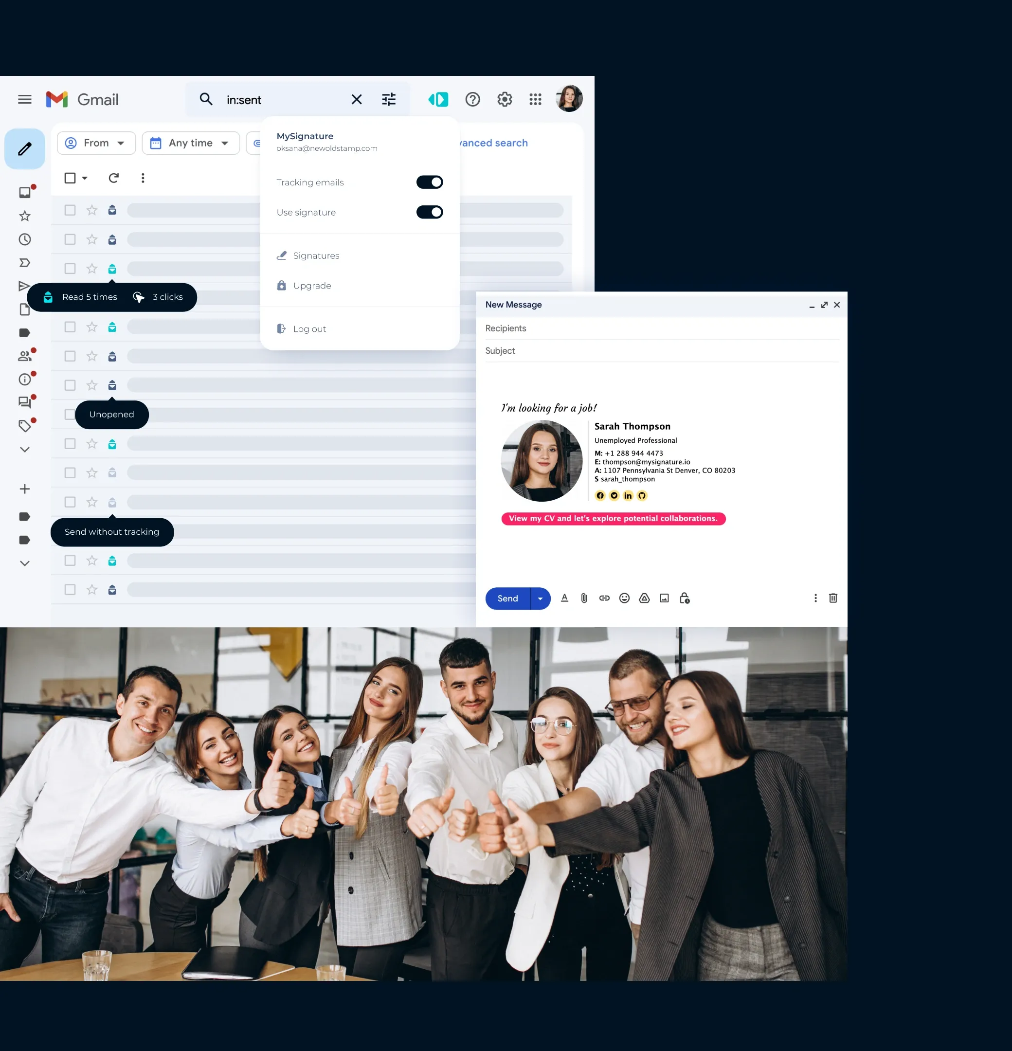 Email tracker illimité