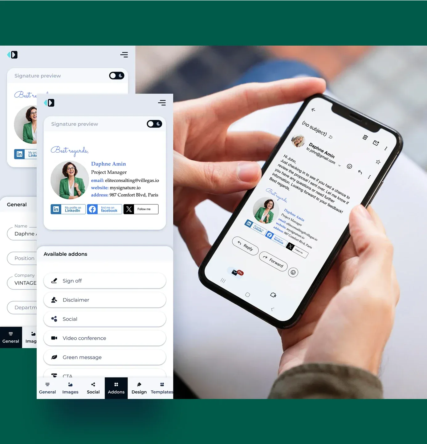 Créez des signatures d'e-mail à partir de n'importe quel appareil