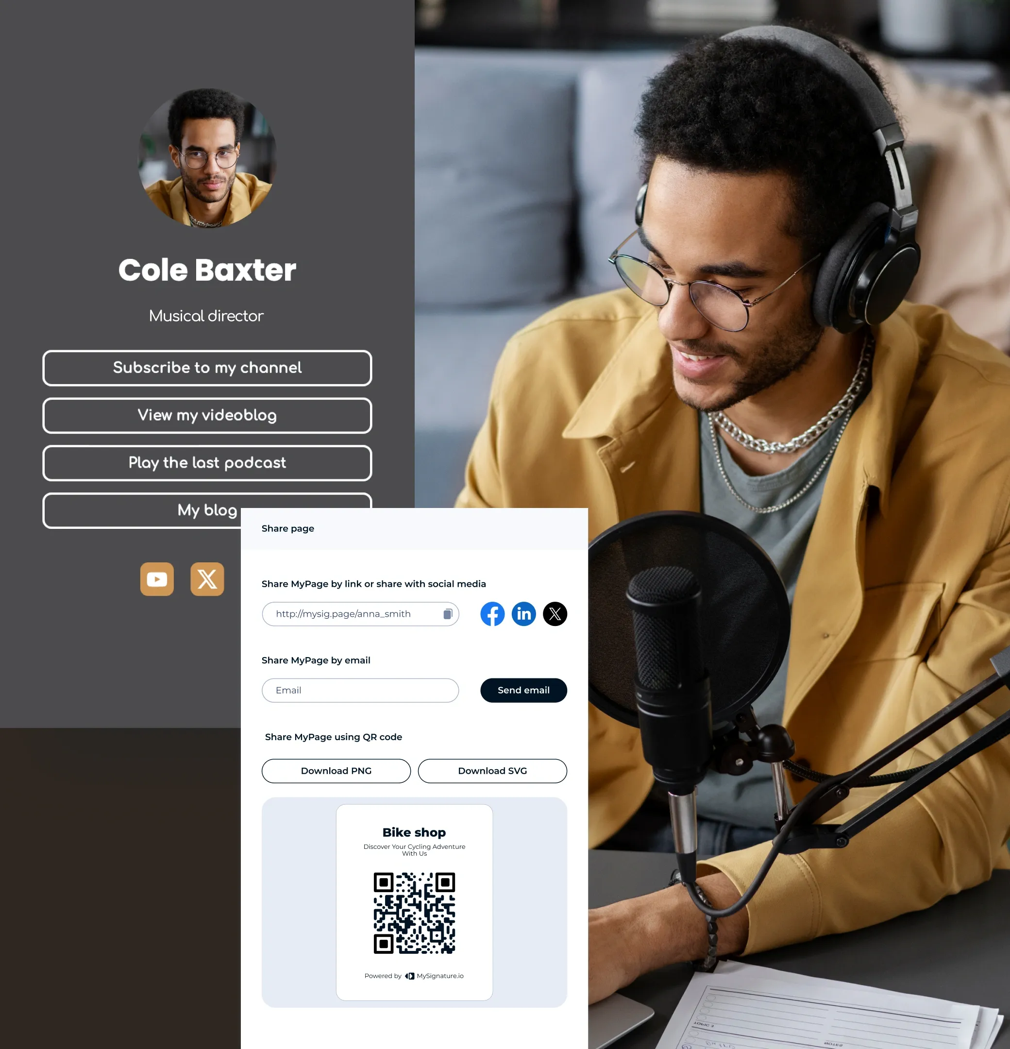 Partagez votre travail créatif via un seul lien dans la bio