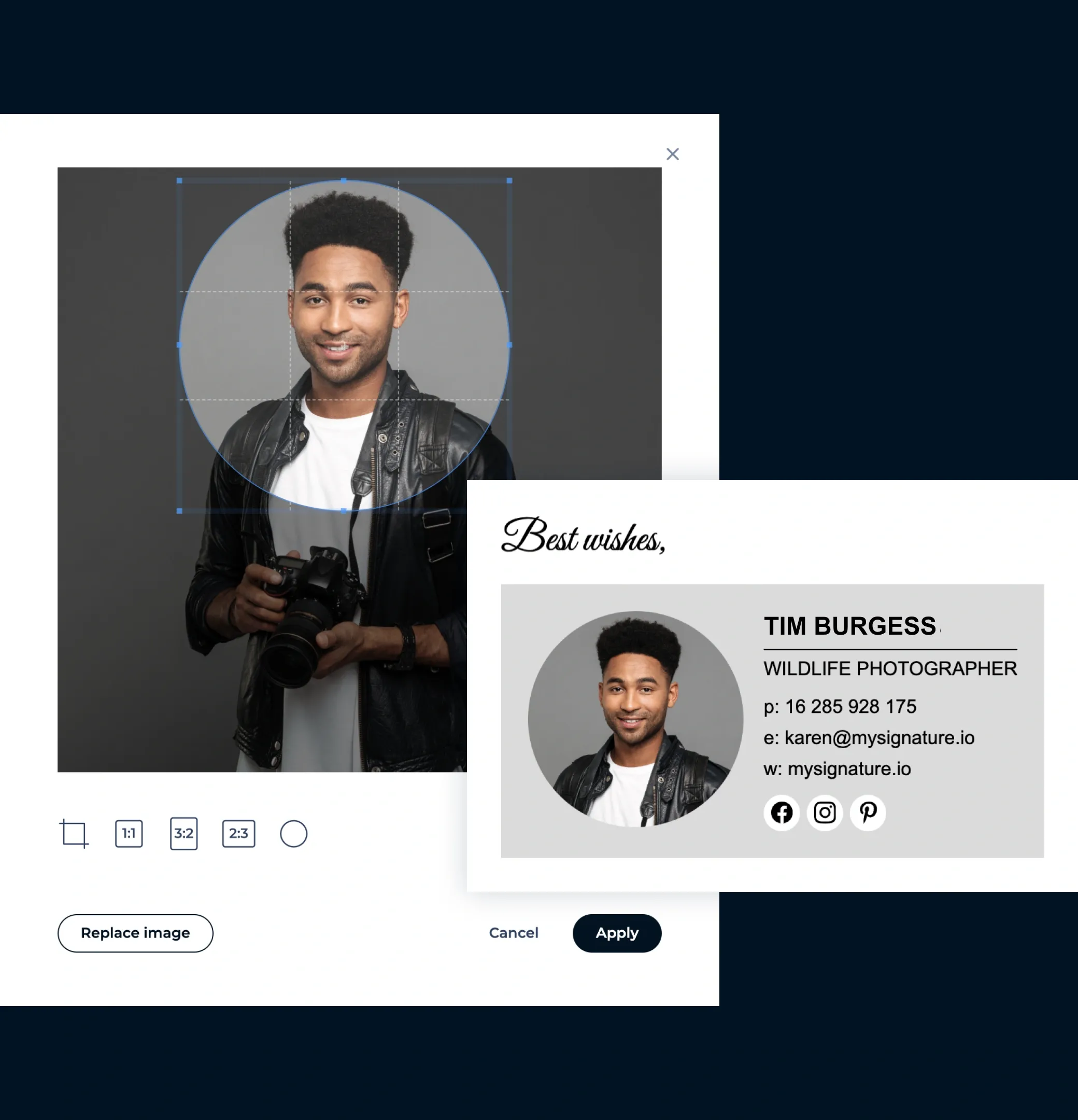 Utilisez une photo professionnelle ou un logo