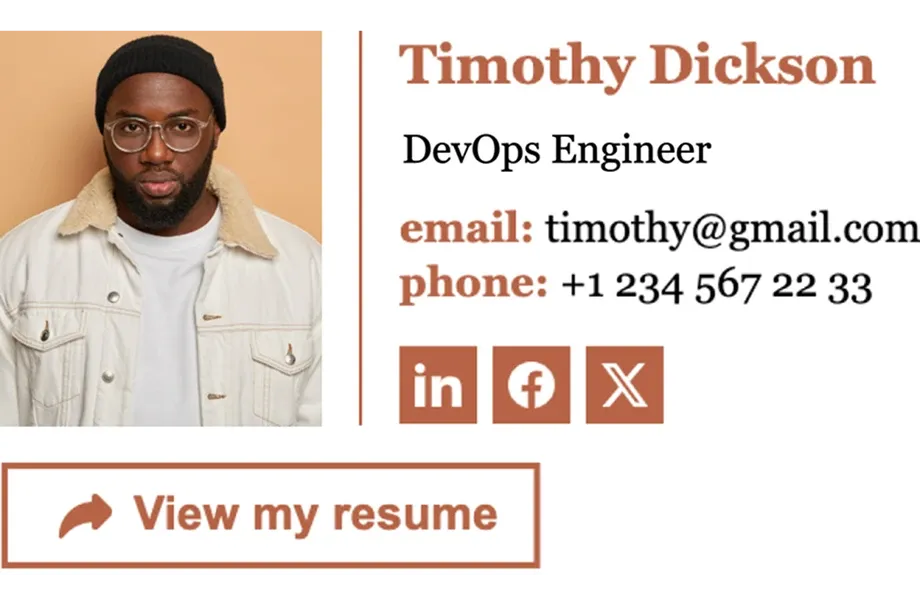Un lien vers un CV et/ou un portfolio
