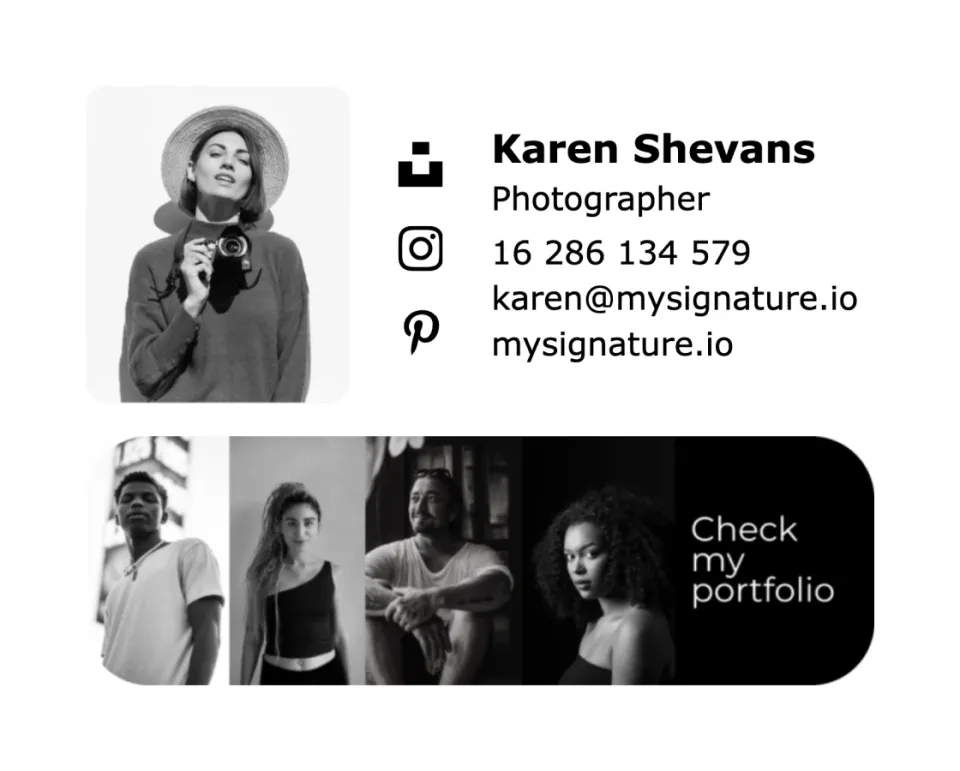 Signature d'email pour photographe