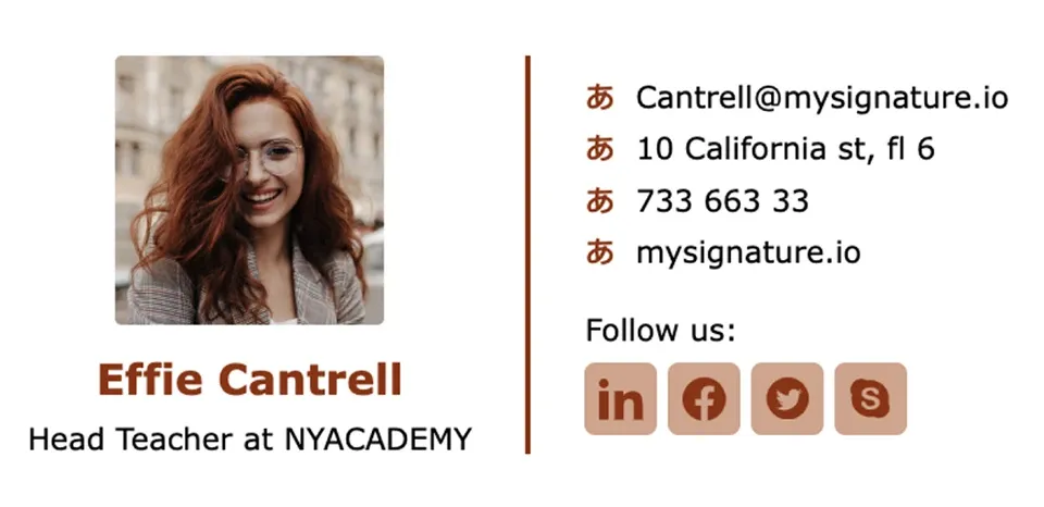 Signatures d’email professionnelles pour enseignant