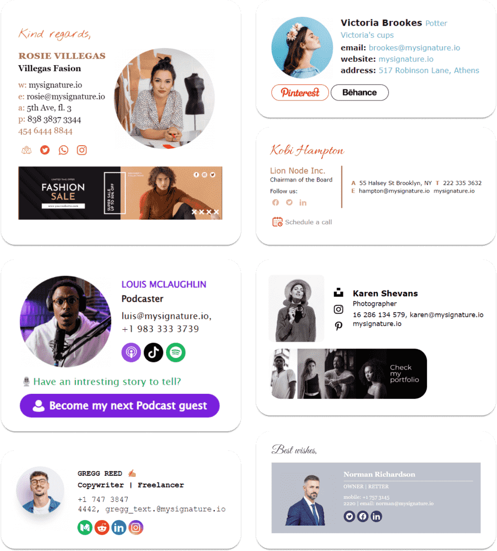 email signature template