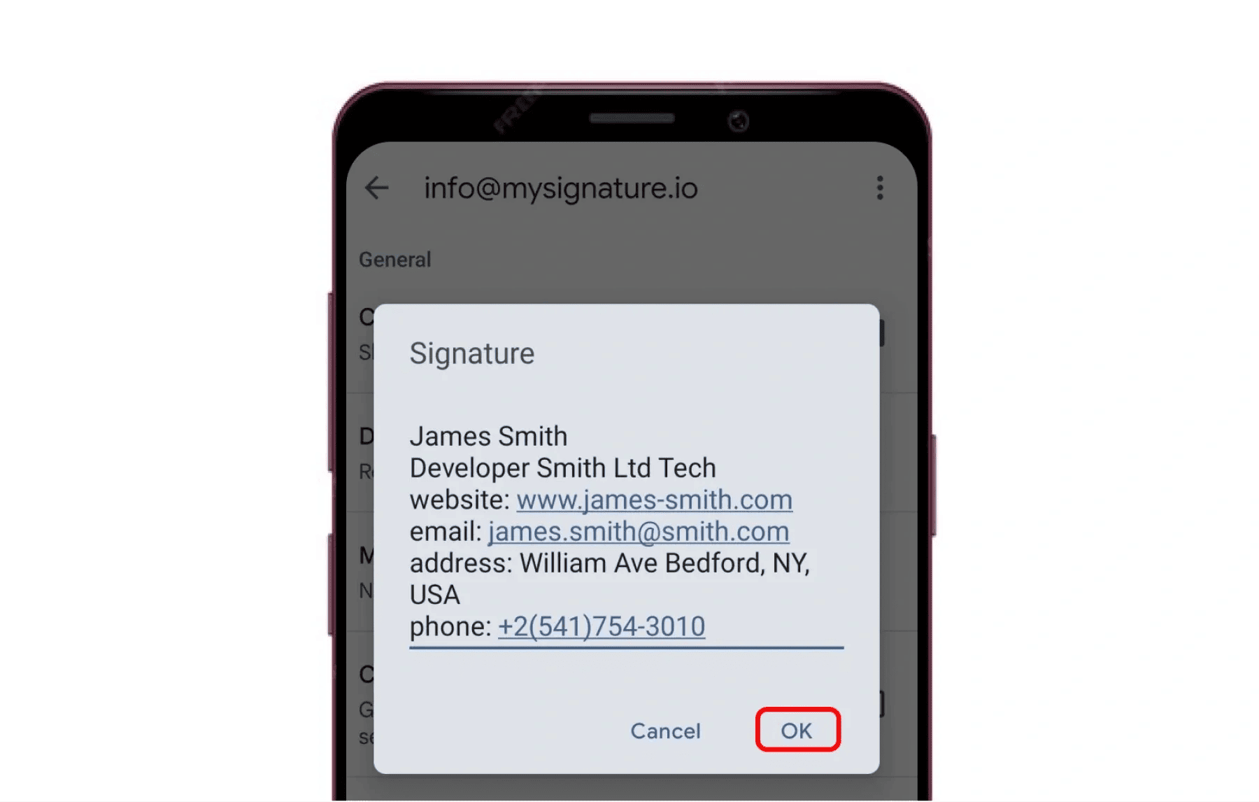confirm signature