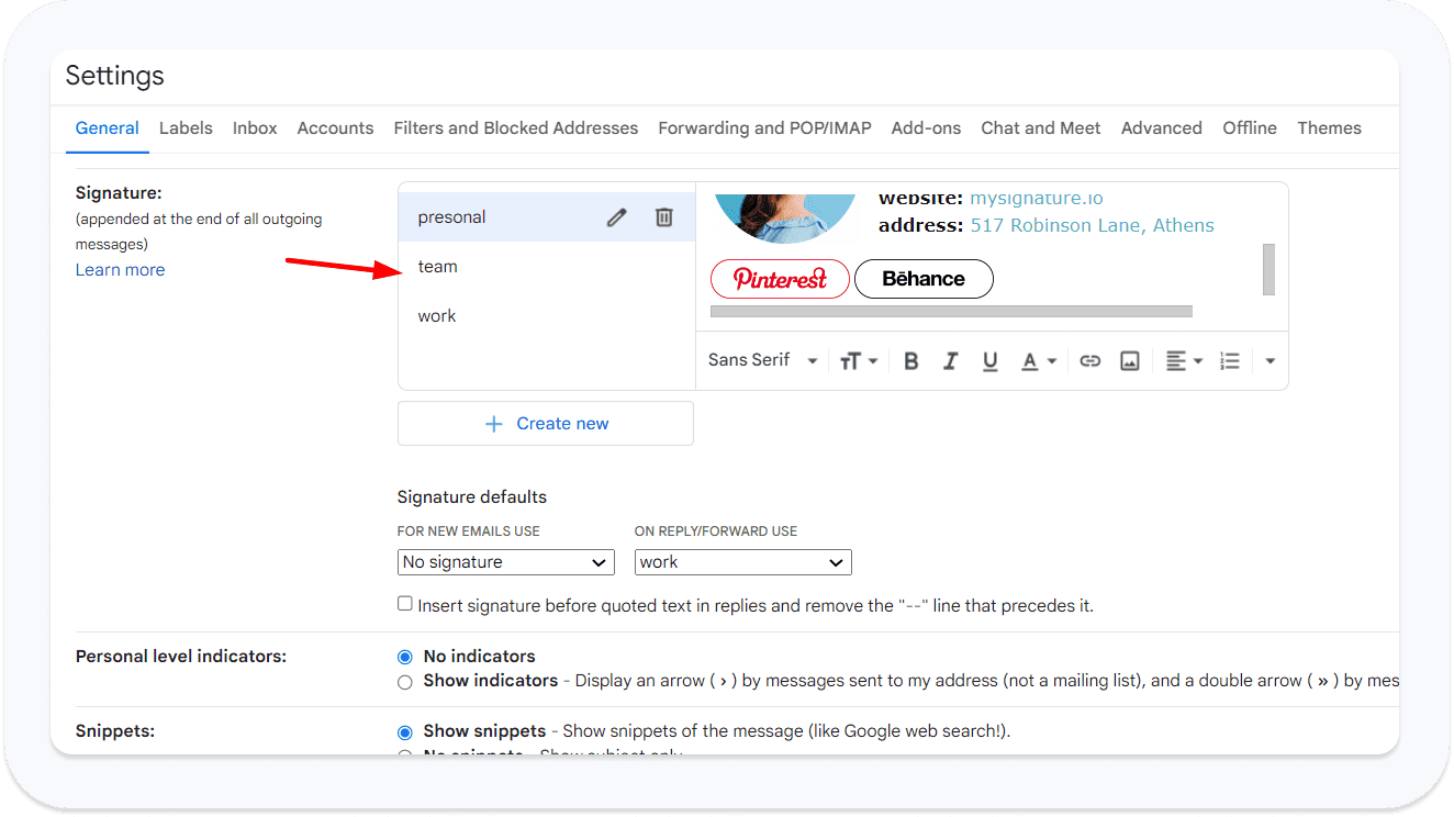 Multiple Signatures in Gmail