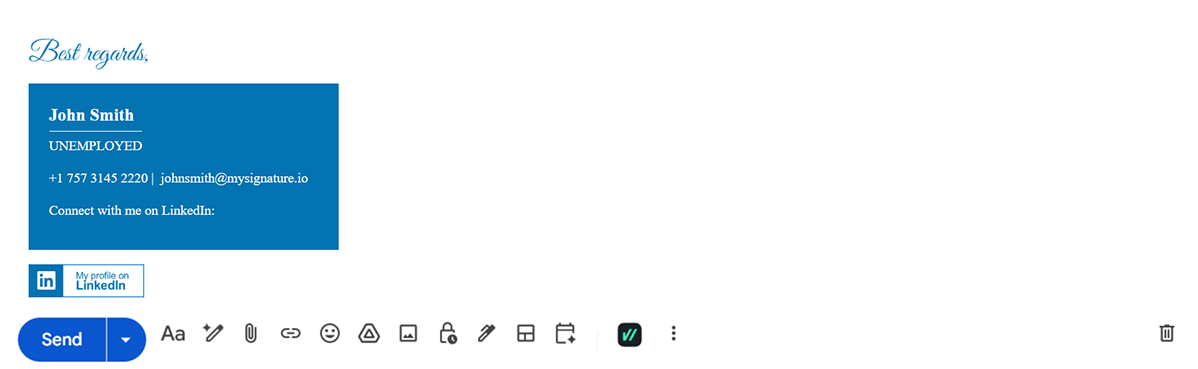 Email Signature Example for Unemployed