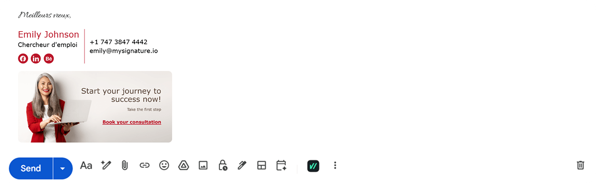 Email Signature Examplw for the Job Seeker