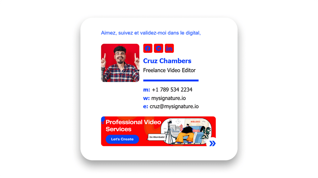 Email Signature for Freelance Video Editor with Sign Off