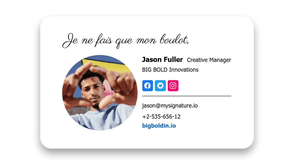 Funny Email Signature for Creative Manager
