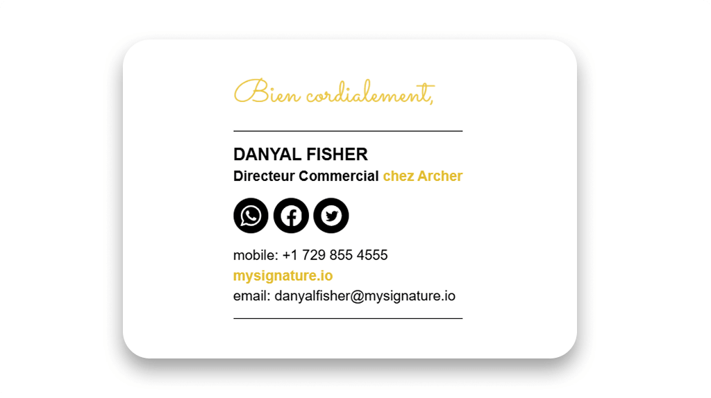 Email Signature for a Commercial Director