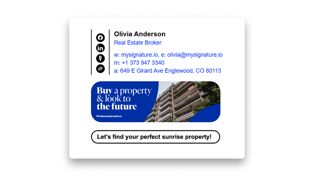 Real Estate Email Signature Example
