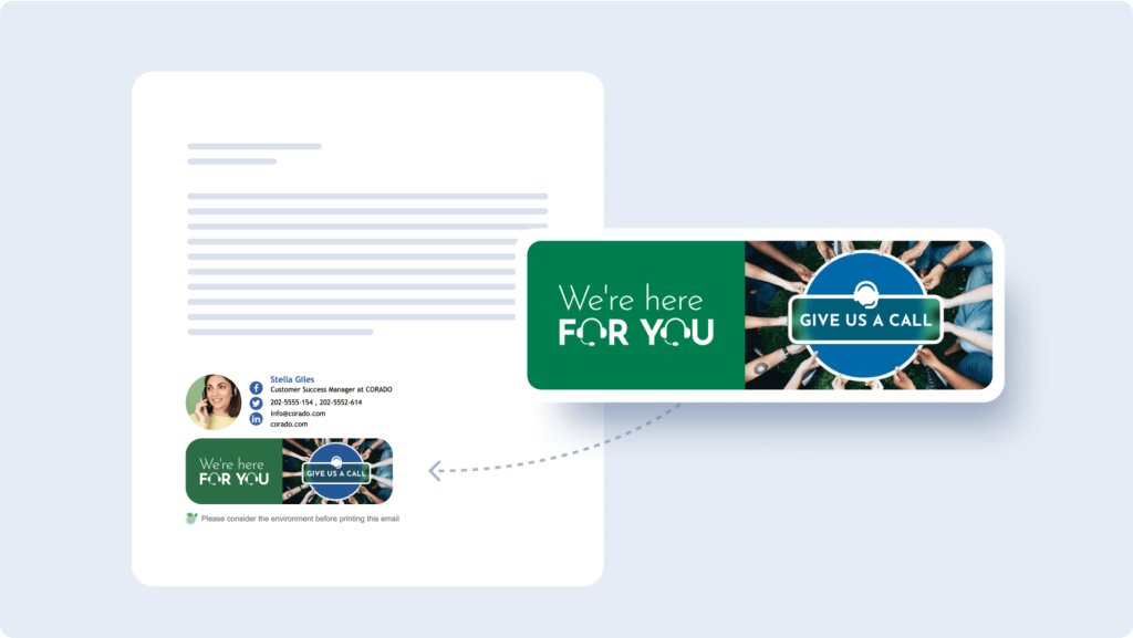 Email Siganture with a Banner Example